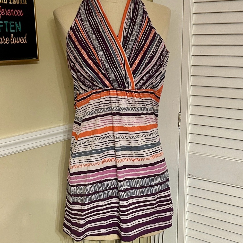 Athleta Multicolor Striped Halter Dress